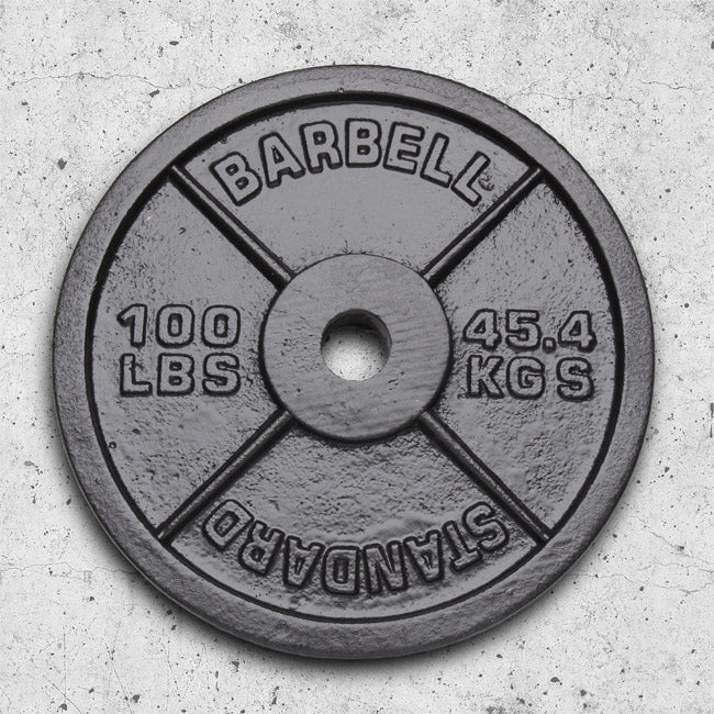XM FITNESS 100lbs Cast Iron Olympic Weight Plate