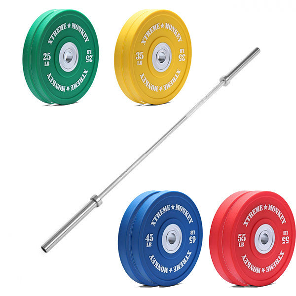 XM Fitness 320lbs Urethane Bumper Plate Kit