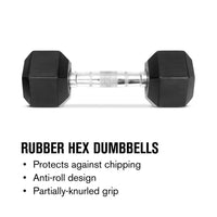 Weider, 40lb Rubber Hex Dumbbell, Single