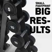5-30LBS URETHANE ROUND DUMBBELL SET WITH STAND