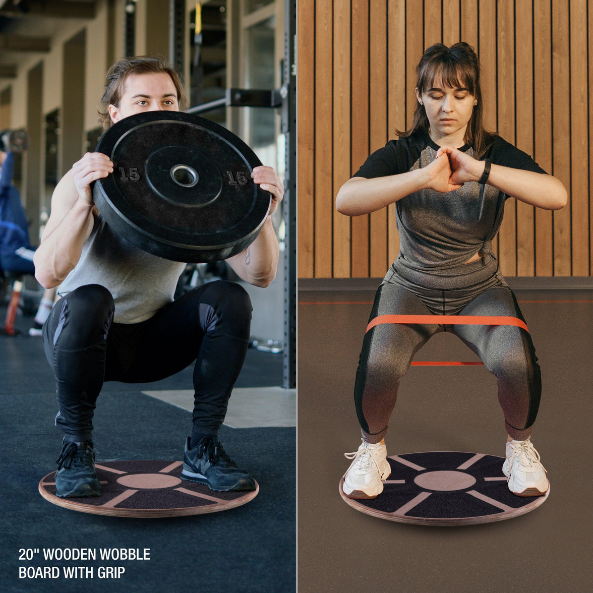 Wooden Wobble Board with Grip