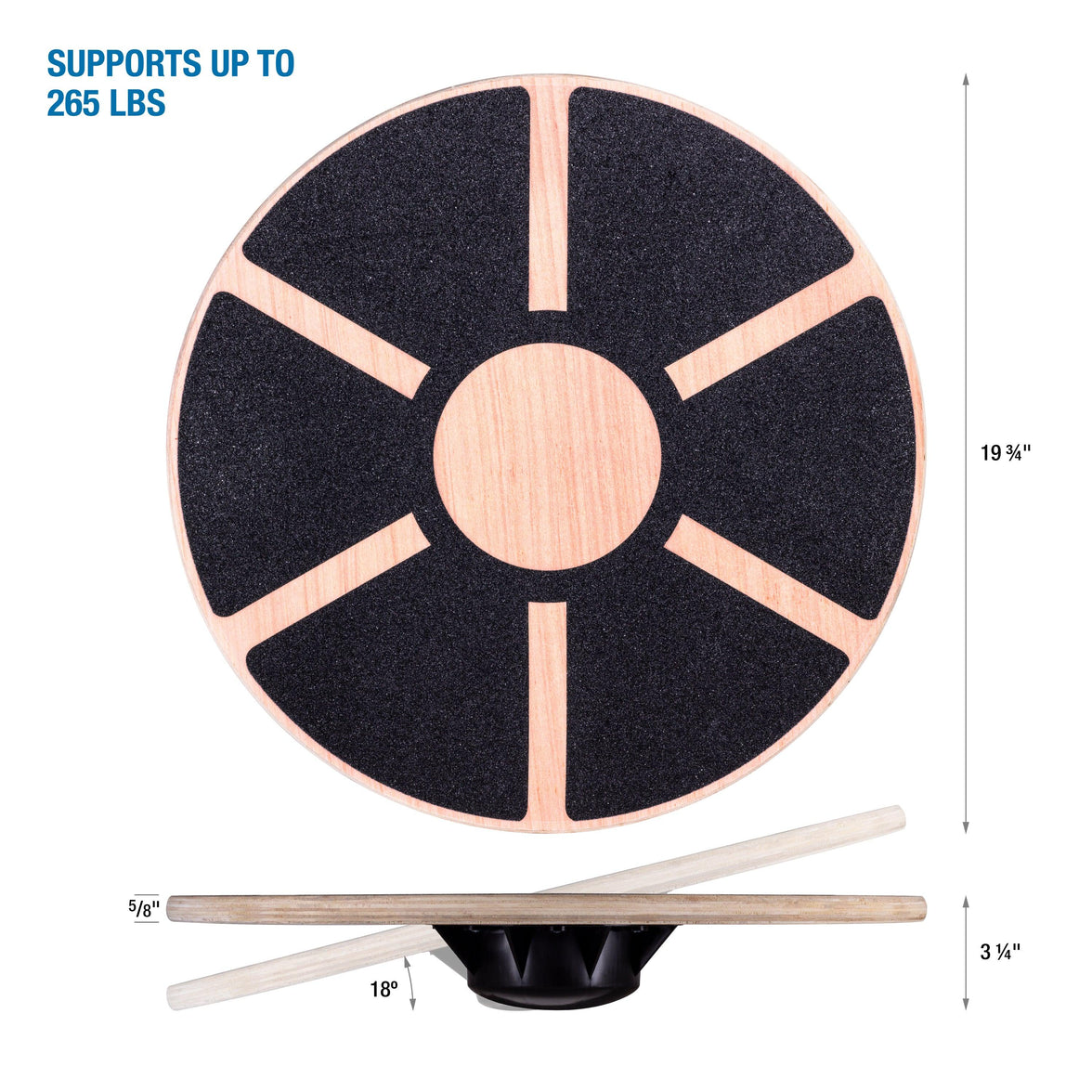 Wooden Wobble Board with Grip