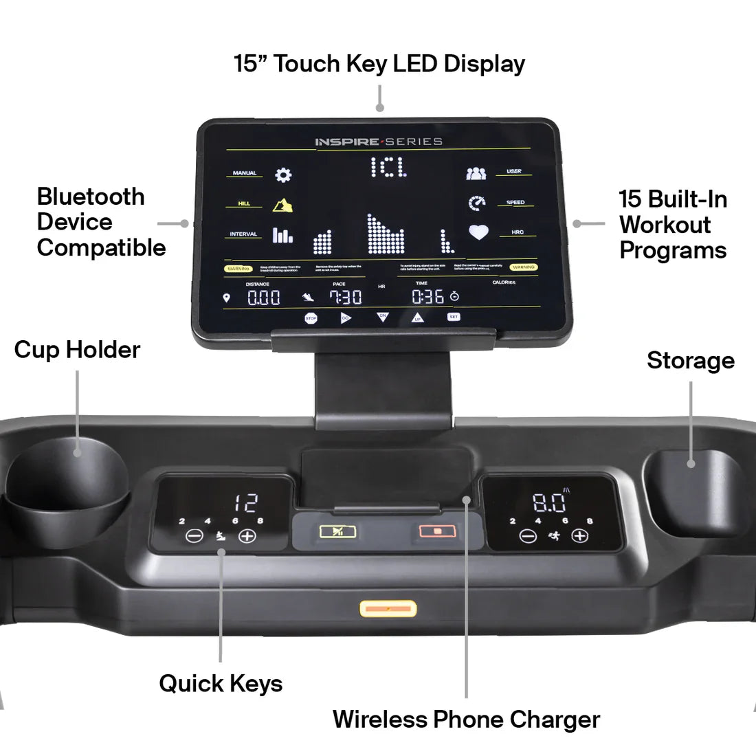 Inspire Series - T5 Treadmill with 15" LED Display