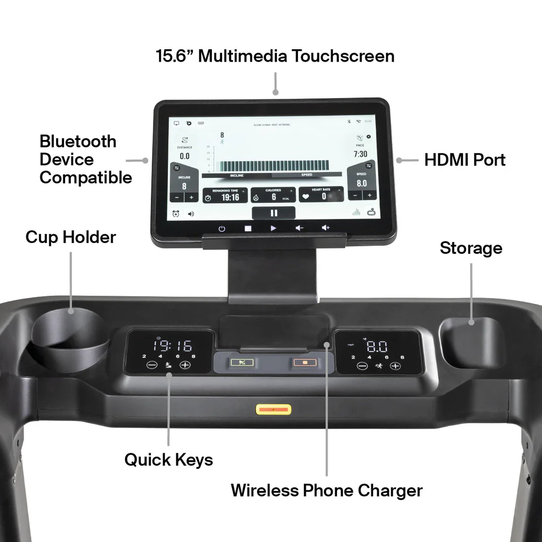 Inspire Series - T5S Treadmill with 15.6" Touchscreen