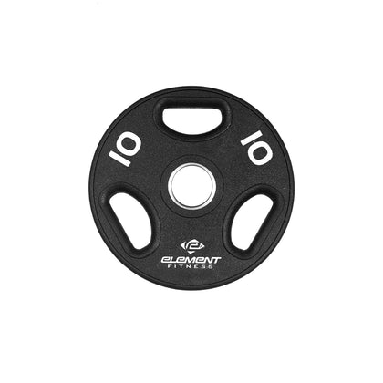 Element Fitness - 300lb Virgin Rubber Olympic Pro Plate Set with ECO Bar Kit