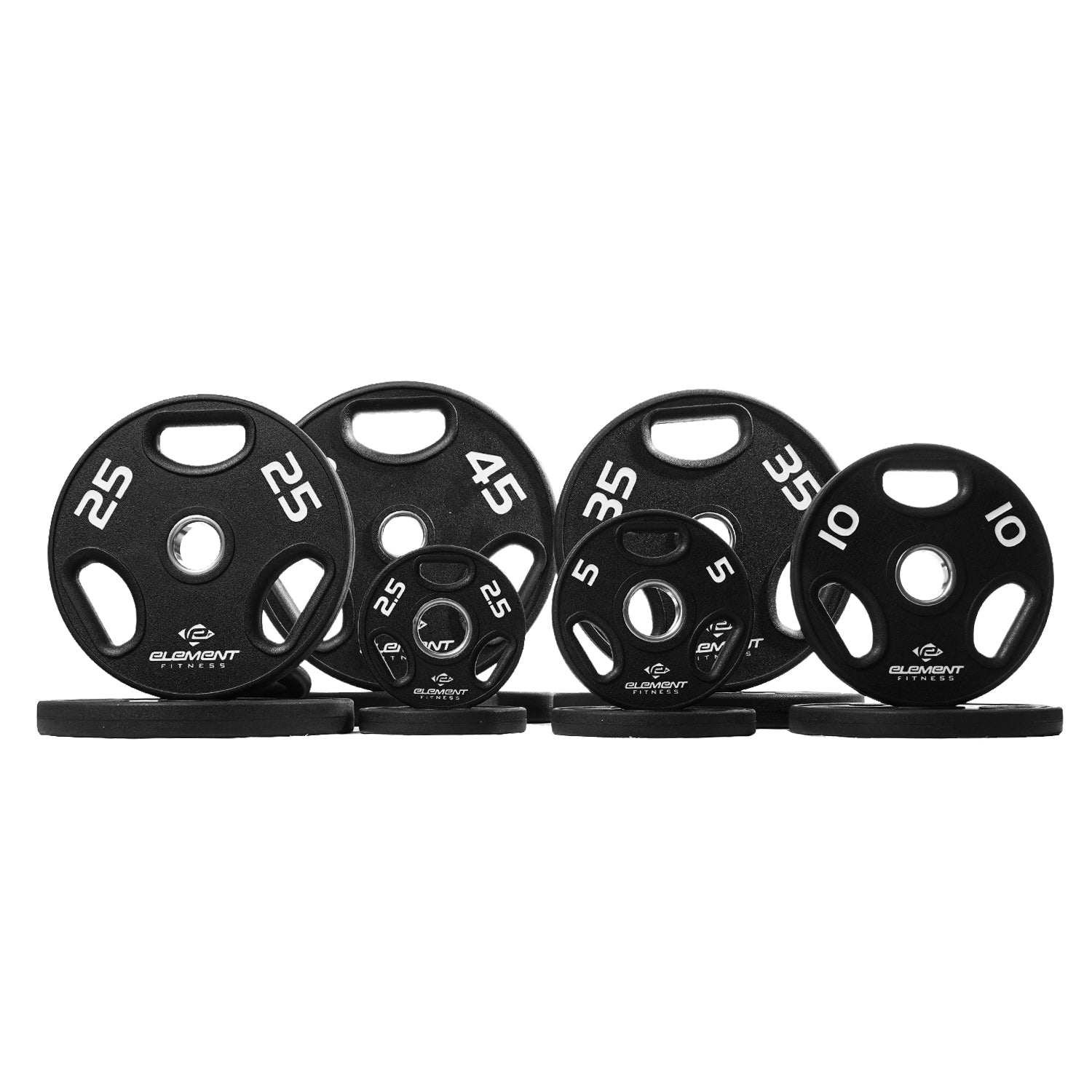 Element Fitness - 300lb Virgin Rubber Olympic Pro Plate Set with ECO Bar Kit