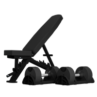 Nuobells - 5-50lb Adjustable Dumbbell Pair & Bench Combo