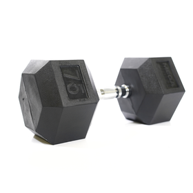 Mega Fitness - Rubber Hex Dumbbell 75lbs