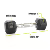 Mega Fitness - Rubber Hex Dumbbell 5lbs