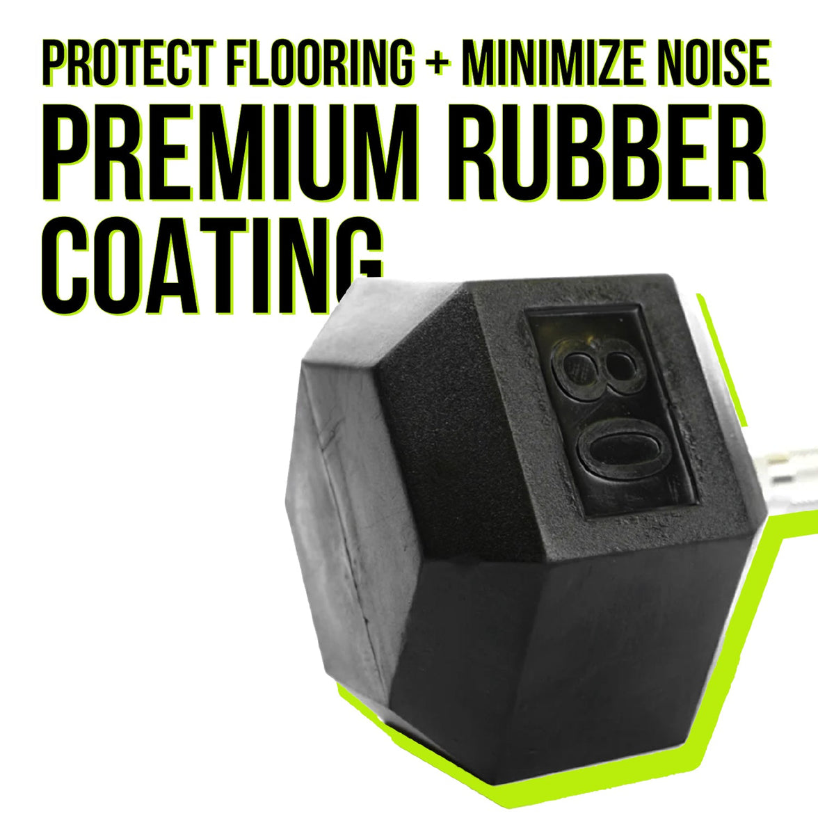 Mega Fitness - Rubber Hex Dumbbell 55lbs