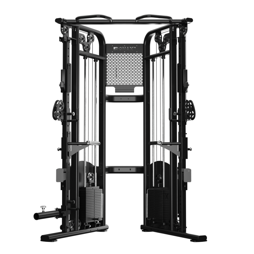 Ironax - XFT Functional Trainer/Half Rack with Urethane Plates Combo