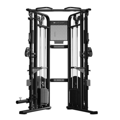 Ironax - XFT Functional Trainer/Half Rack with Urethane Plates Combo
