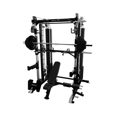 IRONAX - All-In-One with Bench & Olympic Plate Combo ~