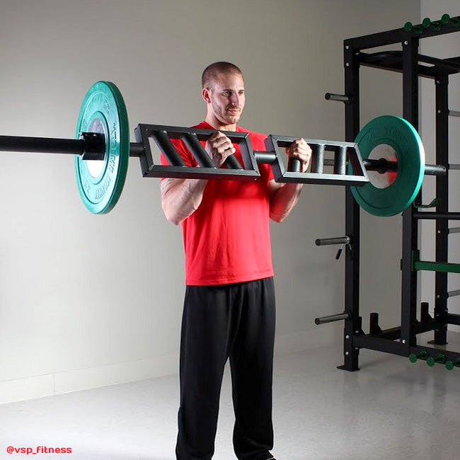 XM FITNESS Black Steel Swiss Bar Angled