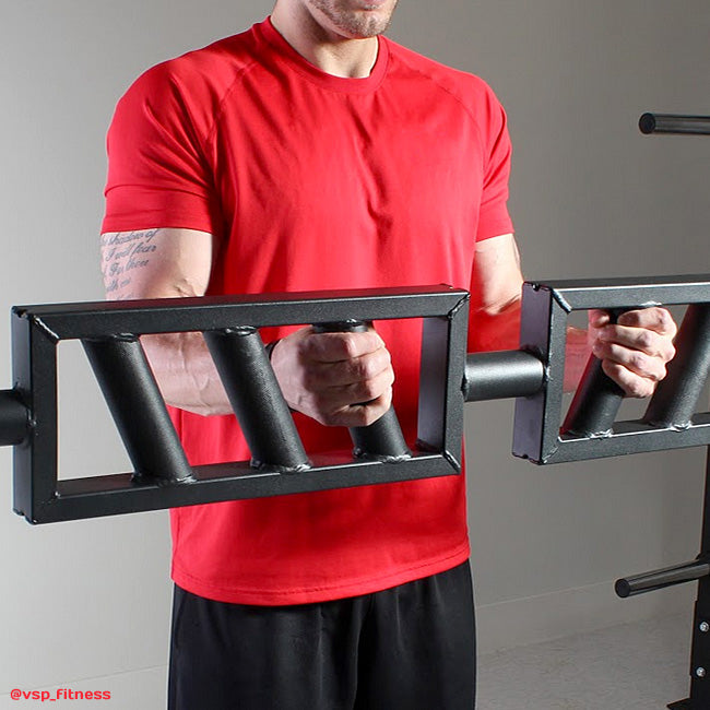 XM FITNESS Black Steel Swiss Bar Angled
