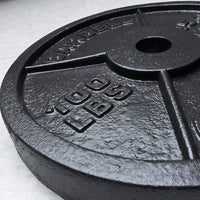 XM FITNESS 100lbs Cast Iron Olympic Weight Plate