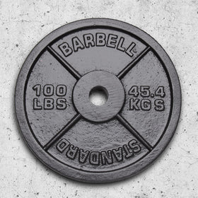 XM FITNESS 100lbs Cast Iron Olympic Weight Plate