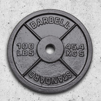 XM FITNESS 100lbs Cast Iron Olympic Weight Plate
