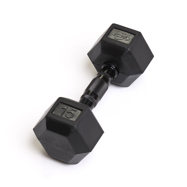15lb Virgin Rubber Hex Dumbbell Low Odour SDVR-15