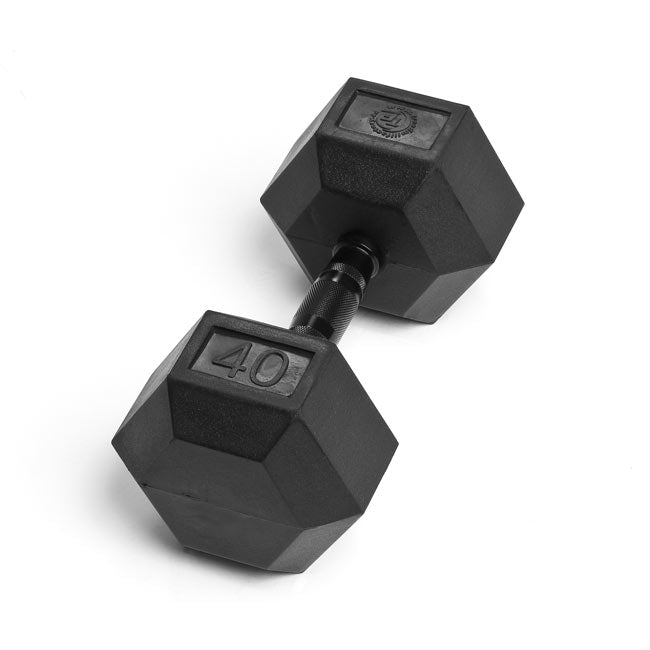 40lb Virgin Rubber Hex Dumbbell Low Odour SDVR-40