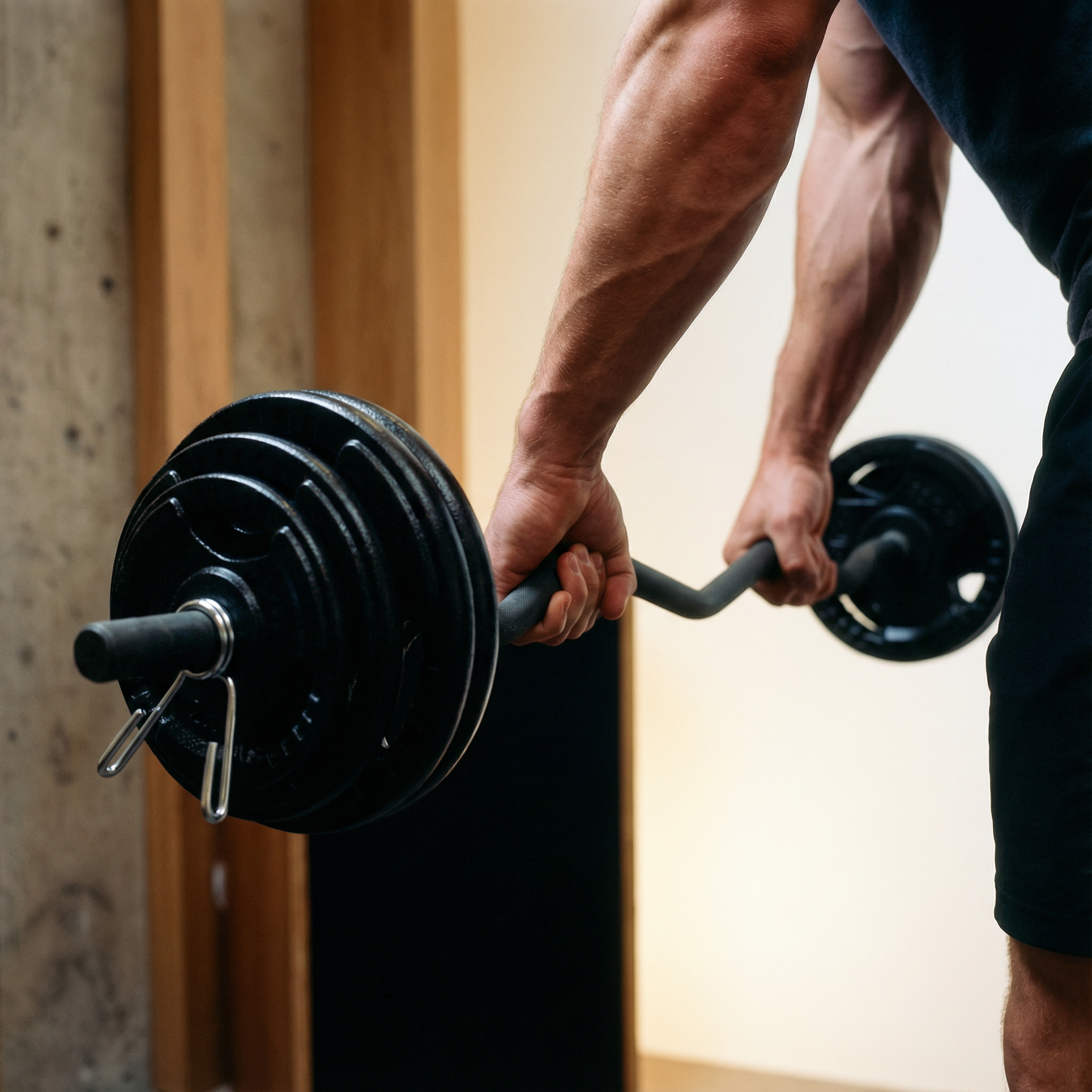 Mega Fitness - 1" Standard Steel Plate 75lbs Set with Curl Bar