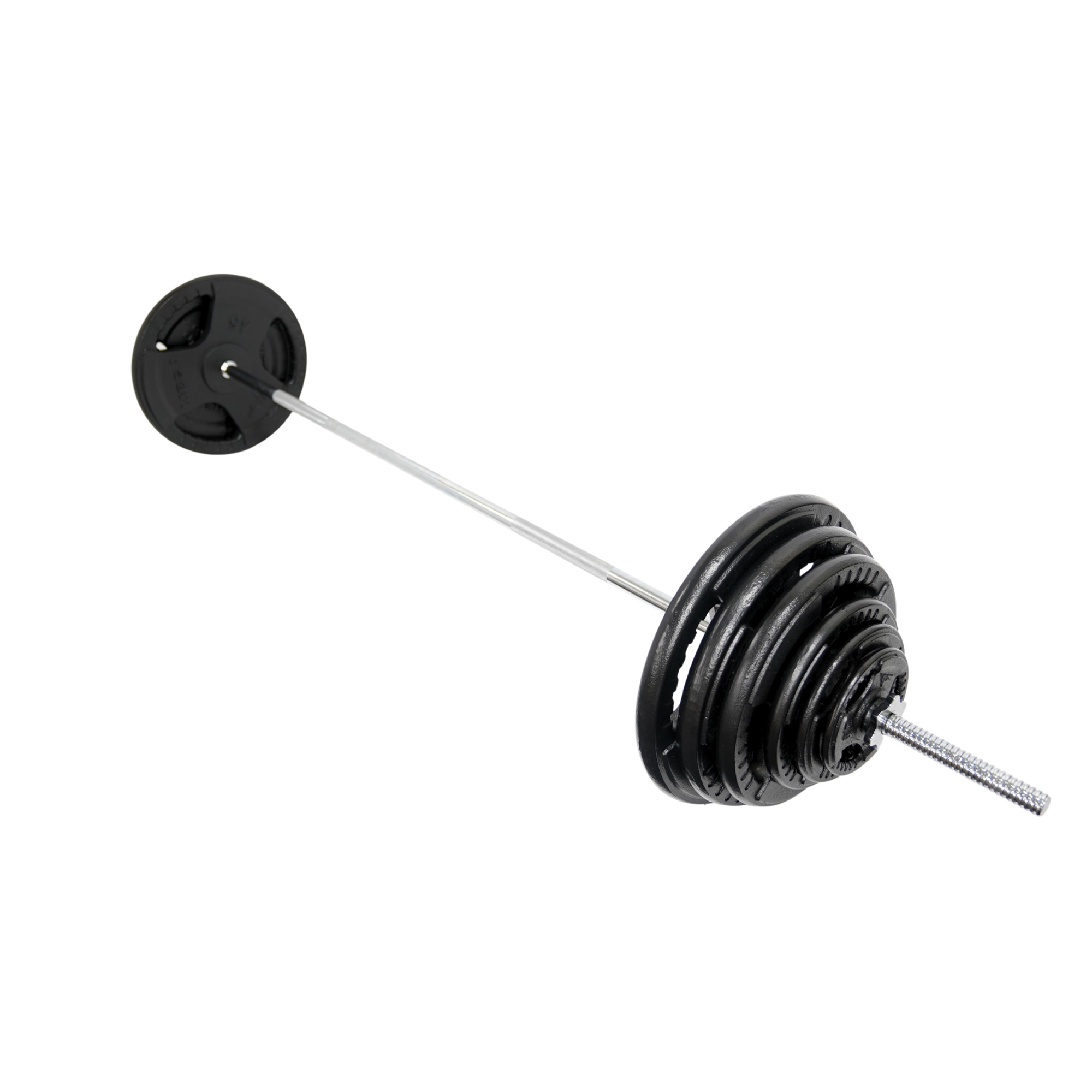 Mega Fitness - 1" Standard Steel Plate 265lbs Set with 84" Bar