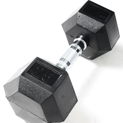 Mega Fitness - Rubber Hex Dumbbells Set 5-50lbs with Stand
