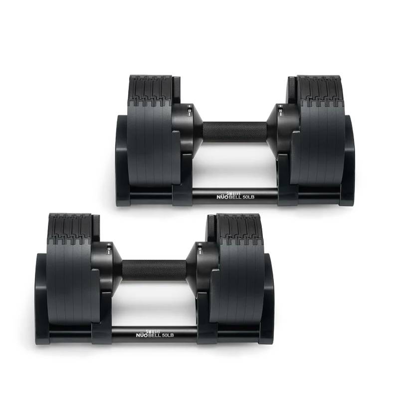 Nuobells - 5-50lb Adjustable Dumbbell Pair - Matte Black