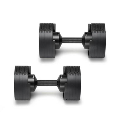 Nuobells - 5-50lb Adjustable Dumbbell Pair - Matte Black