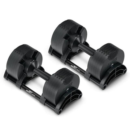 Nuobells - 5-50lb Adjustable Dumbbell Pair - Matte Black