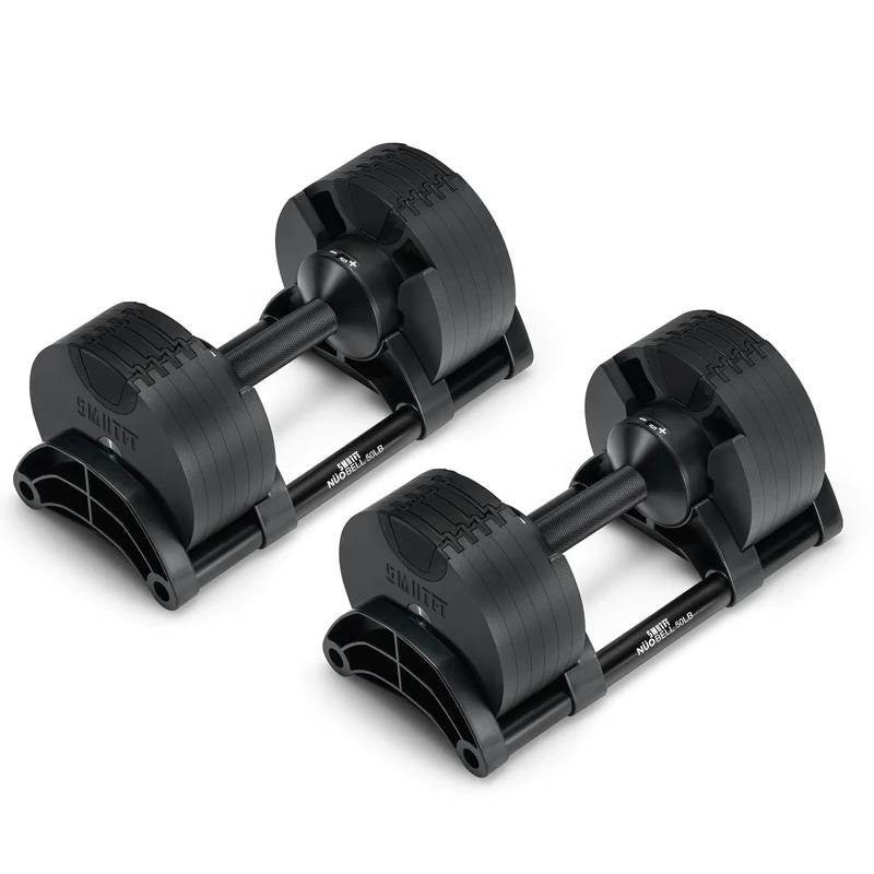Nuobells - 5-50lb Adjustable Dumbbell Pair - Matte Black