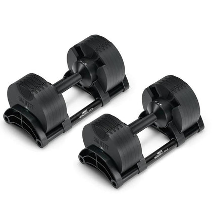 Nuobells - 5-50lb Adjustable Dumbbell Pair - Matte Black