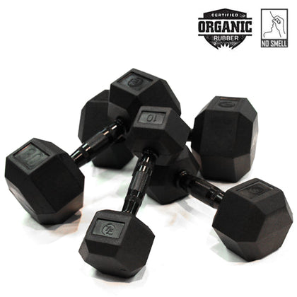 10lb Virgin Rubber Hex Dumbbell Low Odour SDVR-10